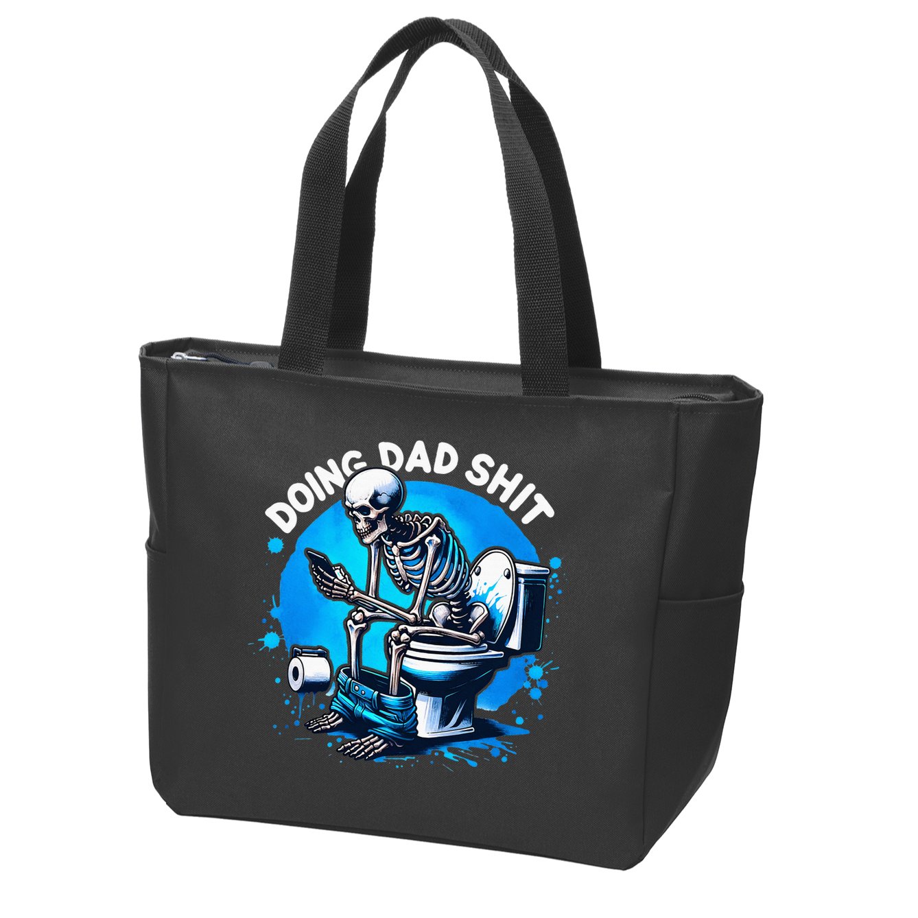 Doing Dad Shit Dad Joke Skeleton Dad Funny Dad Fathers Day Zip Tote Bag