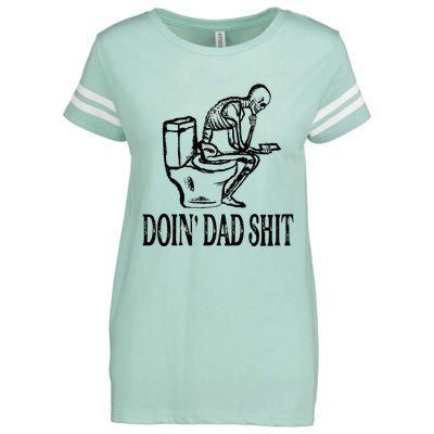 Doing Dad Shit Funny Skeleton Dad Joke Fathers Day Enza Ladies Jersey Football T-Shirt