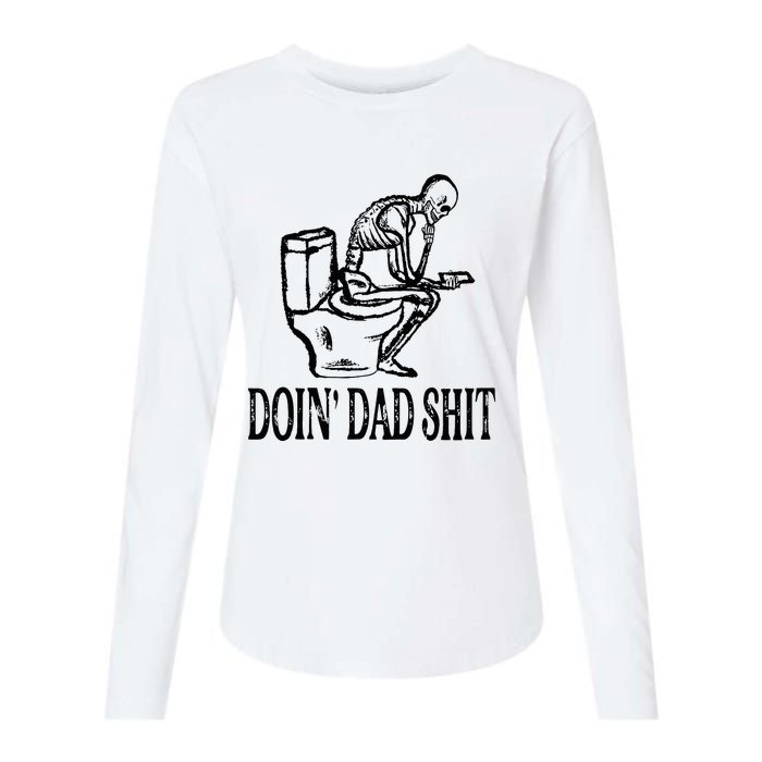 Doing Dad Shit Funny Skeleton Dad Joke Fathers Day Womens Cotton Relaxed Long Sleeve T-Shirt