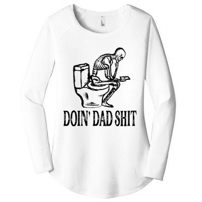 Doing Dad Shit Funny Skeleton Dad Joke Fathers Day Women's Perfect Tri Tunic Long Sleeve Shirt