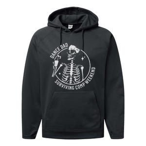 Dance Dad Surviving Comp Weekend Skeleton Coffee Performance Fleece Hoodie