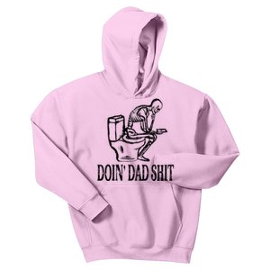 Doing Dad Shit Funny Skeleton Dad Joke Kids Hoodie