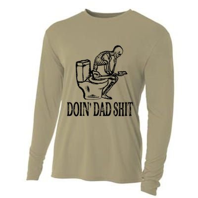 Doing Dad Shit Funny Skeleton Dad Joke Cooling Performance Long Sleeve Crew