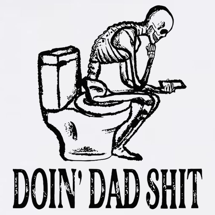 Doing Dad Shit Funny Skeleton Dad Joke Flat Bill Trucker Hat
