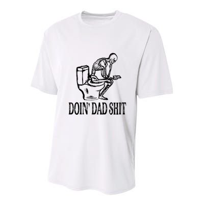Doing Dad Shit Funny Skeleton Dad Joke Youth Performance Sprint T-Shirt