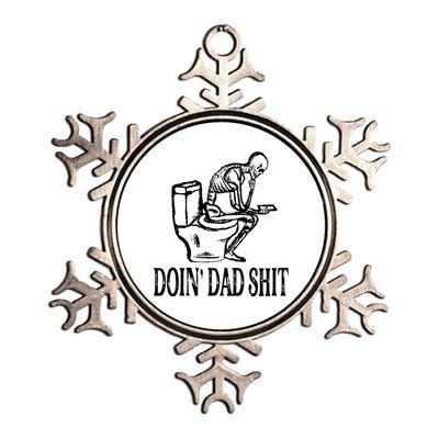 Doing Dad Shit Funny Skeleton Dad Joke Metallic Star Ornament