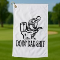 Doing Dad Shit Funny Skeleton Dad Joke Golf Towel