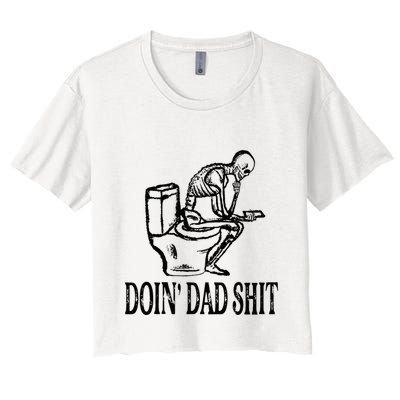 Doing Dad Shit Funny Skeleton Dad Joke Crop Top