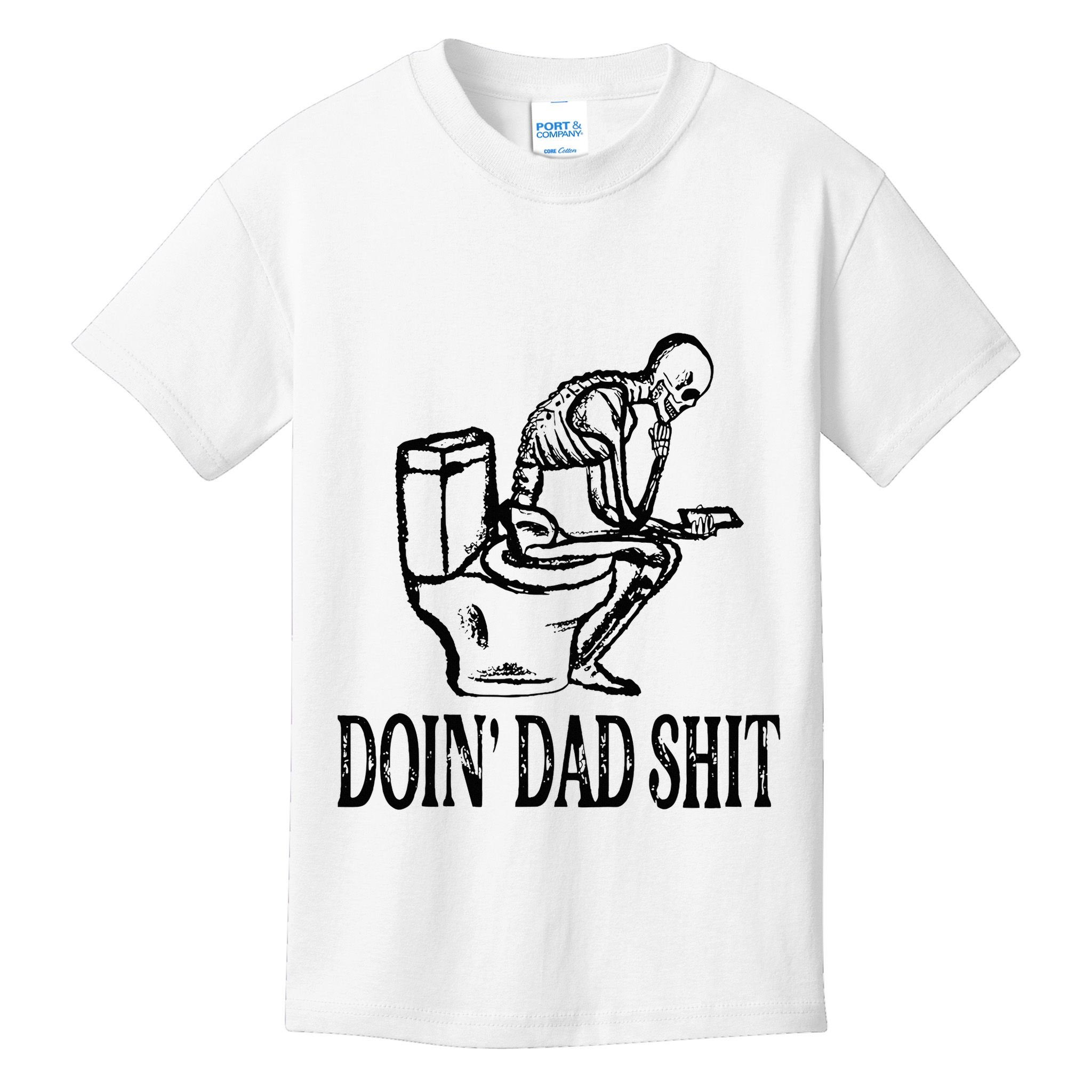 Doing Dad Shit Funny Skeleton Dad Joke Kids T-Shirt