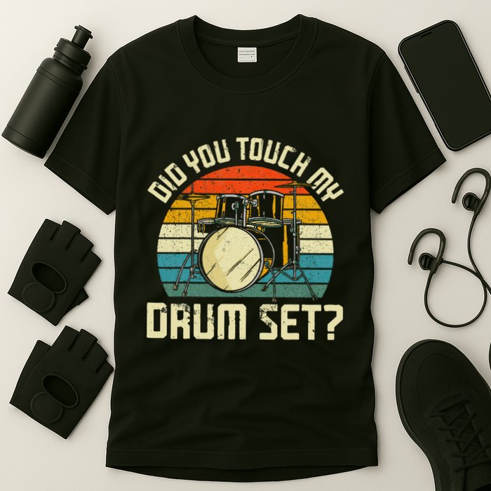 Drummer Drum Set Vintage Retro Did You Touch My Drum Set T-Shirt