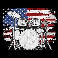 Drummer Drum Set Drums USA Flag American 4th Of July Gift Cooling Performance Crew T-Shirt