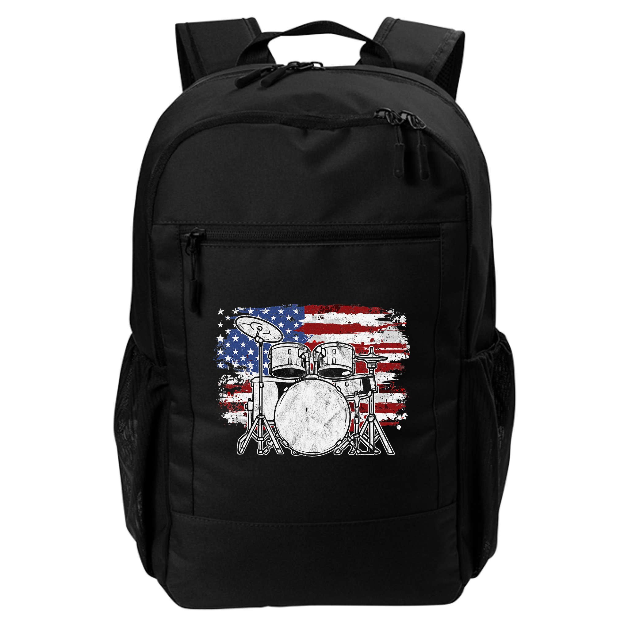 Drummer Drum Set Drums USA Flag American 4th Of July Gift Backpack