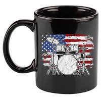Drummer Drum Set Drums USA Flag American 4th Of July Gift 11oz C Handle Ceramic Mug