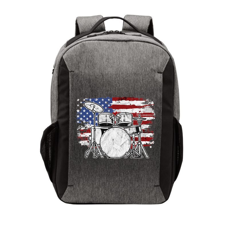 Drummer Drum Set Drums USA Flag American 4th Of July Gift Vector Backpack
