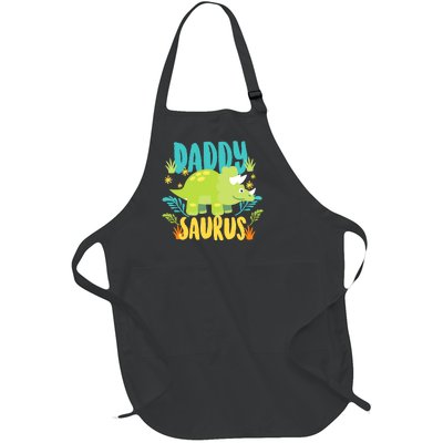 Daddy Dad Saurus Rex Dinosaur Dino for Father Full-Length Apron With Pockets