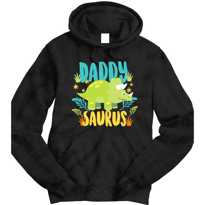 Daddy Dad Saurus Rex Dinosaur Dino for Father Tie Dye Hoodie