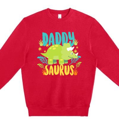 Daddy Dad Saurus Rex Dinosaur Dino for Father Premium Crewneck Sweatshirt