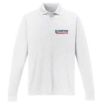 Dnc Do Something Vote Kamala Harris Walz 2024 For President Performance Long Sleeve Polo