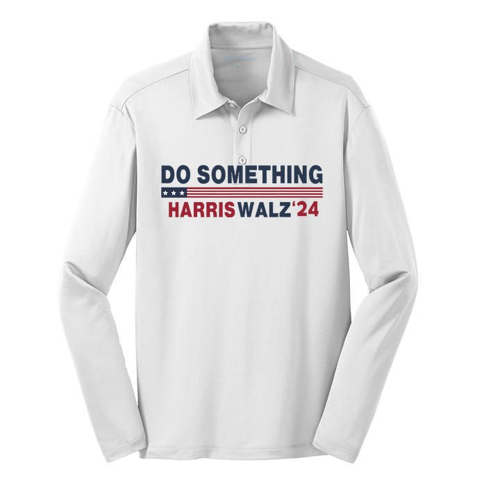 Dnc Do Something Vote Kamala Harris Walz 2024 For President Silk Touch Performance Long Sleeve Polo