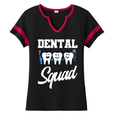 Dental Dentist Squad Teeth Cool Gift Ladies Halftime Notch Neck Tee