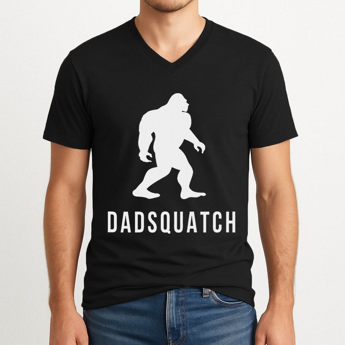 Dadsquatch Dad Sasquatch Bigfoot Funny Gift For Dad V-Neck T-Shirt