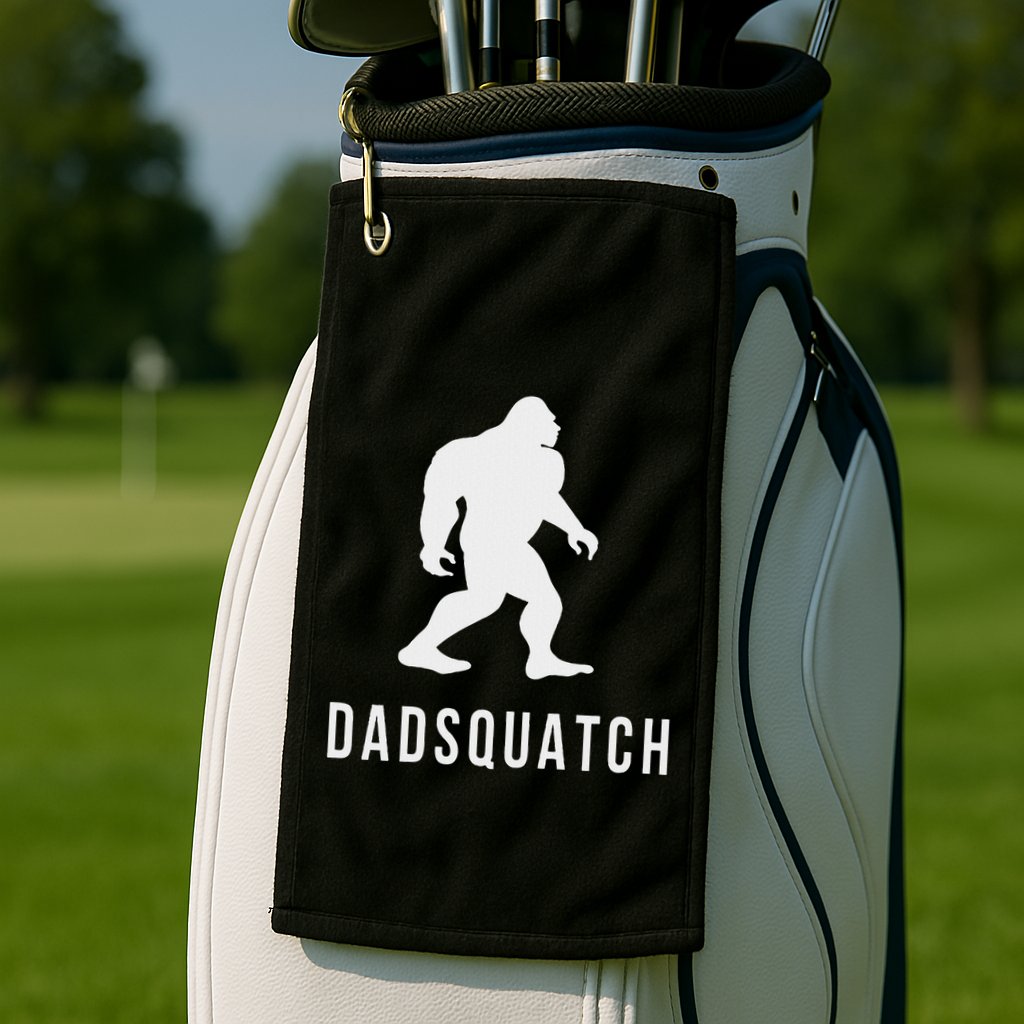 Dadsquatch Dad Sasquatch Bigfoot Funny Gift For Dad Golf Towel