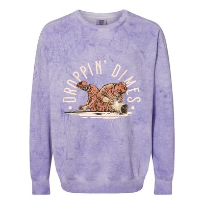 Droppin Dimes Skeleton Welding Humor Colorblast Crewneck Sweatshirt