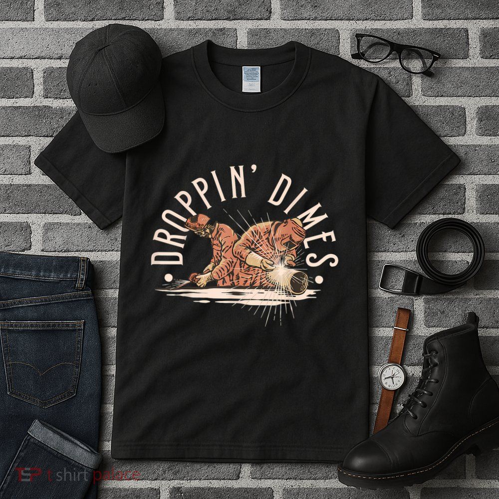 Droppin Dimes Skeleton Welding Humor Tall T-Shirt