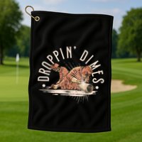 Droppin Dimes Skeleton Welding Humor Golf Towel