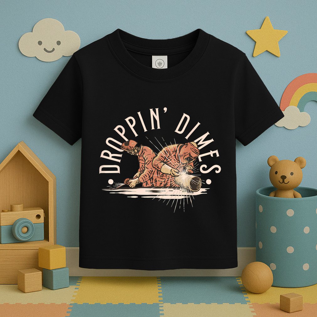 Droppin Dimes Skeleton Welding Humor Toddler T-Shirt