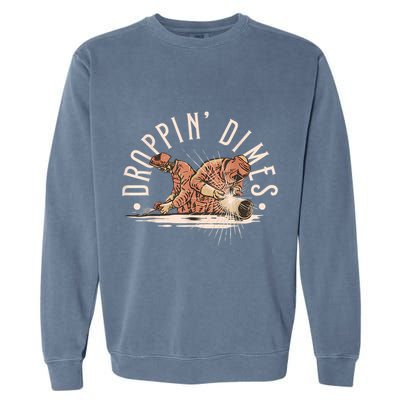 Droppin Dimes Skeleton Welding Humor Garment-Dyed Sweatshirt