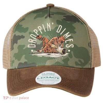 Droppin Dimes Skeleton Welding Humor Legacy Tie Dye Trucker Hat