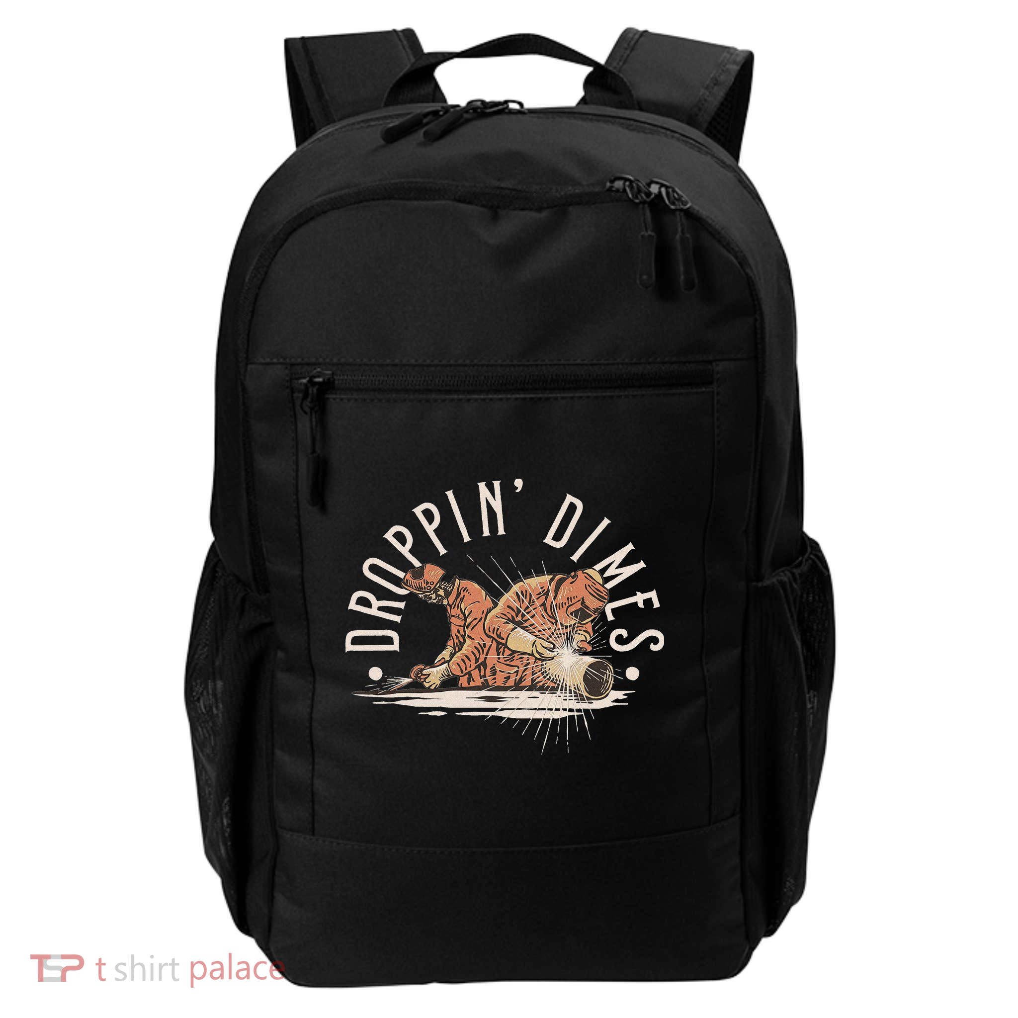 Droppin Dimes Skeleton Welding Humor Backpack