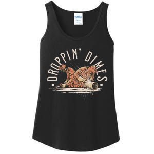 Droppin Dimes Skeleton Welding Humor Ladies Essential Tank