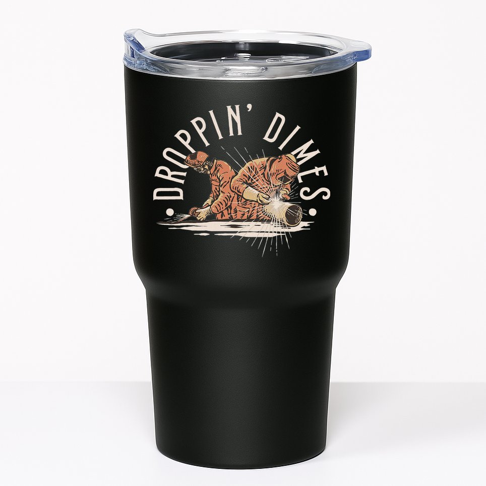 Droppin Dimes Skeleton Welding Humor Tumbler