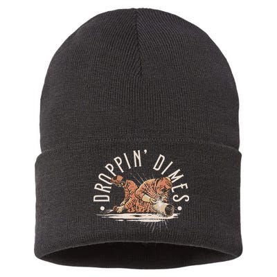 Droppin Dimes Skeleton Welding Humor Sustainable Knit Beanie