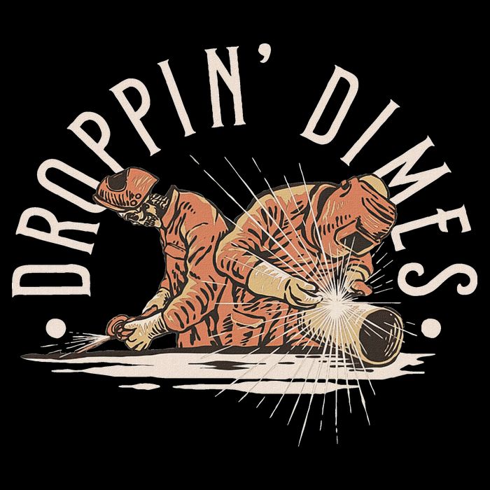 Droppin Dimes Skeleton Welding Humor Tie-Dye T-Shirt