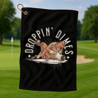 Droppin Dimes Skeleton Welding Humor Golf Towel