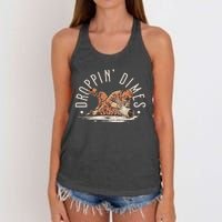 Droppin Dimes Skeleton Welding Humor Women's Knotted Racerback Tank