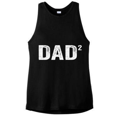 Dad2 Dad Squared Father Of Two Twins Fathers Day Idea Ladies PosiCharge Tri-Blend Wicking Tank