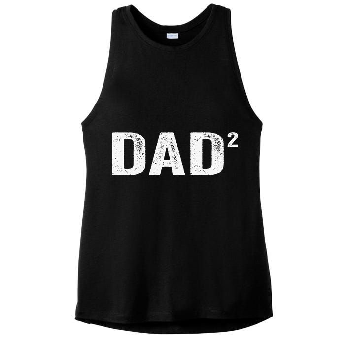 Dad2 Dad Squared Father Of Two Twins Fathers Day Idea Ladies PosiCharge Tri-Blend Wicking Tank