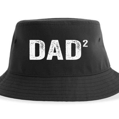 Dad2 Dad Squared Father Of Two Twins Fathers Day Idea Sustainable Bucket Hat