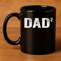 Dad2 Dad Squared Father Of Two Twins Fathers Day Idea 11oz C Handle Ceramic Mug