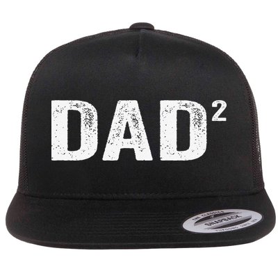 Dad2 Dad Squared Father Of Two Twins Fathers Day Idea Flatbill Hat