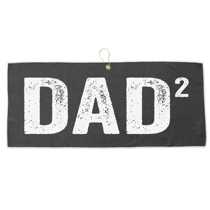 Dad2 Dad Squared Father Of Two Twins Fathers Day Idea Large Microfiber Waffle Golf Towel