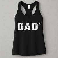 Dad2 Dad Squared Father Of Two Twins Fathers Day Idea Womens Tank Top