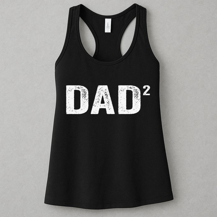 Dad2 Dad Squared Father Of Two Twins Fathers Day Idea Womens Tank Top