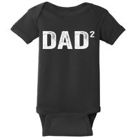 Dad2 Dad Squared Father Of Two Twins Fathers Day Idea Baby Bodysuit