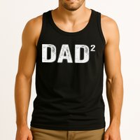 Dad2 Dad Squared Father Of Two Twins Fathers Day Idea Tank Top