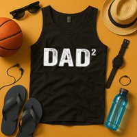 Dad2 Dad Squared Father Of Two Twins Fathers Day Idea Tank Top
